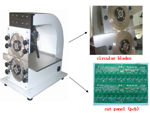 두개 택시 원형 날과 200 mm/S 작은 재단 가위 PCB 데패널이저
